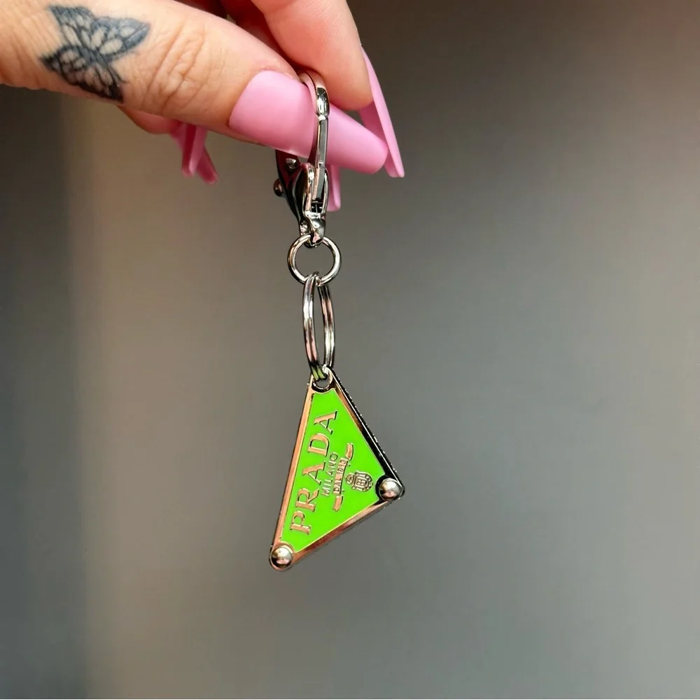 Authentic Bright Green Prada Repurposed Keychain - Picture 2 of 10